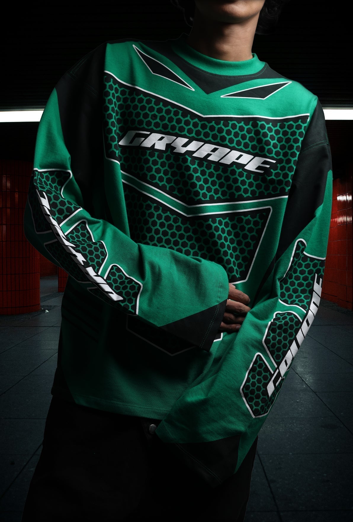 GRYAPE MOTOCROSS JERSEY GREEN T-SHIRT
