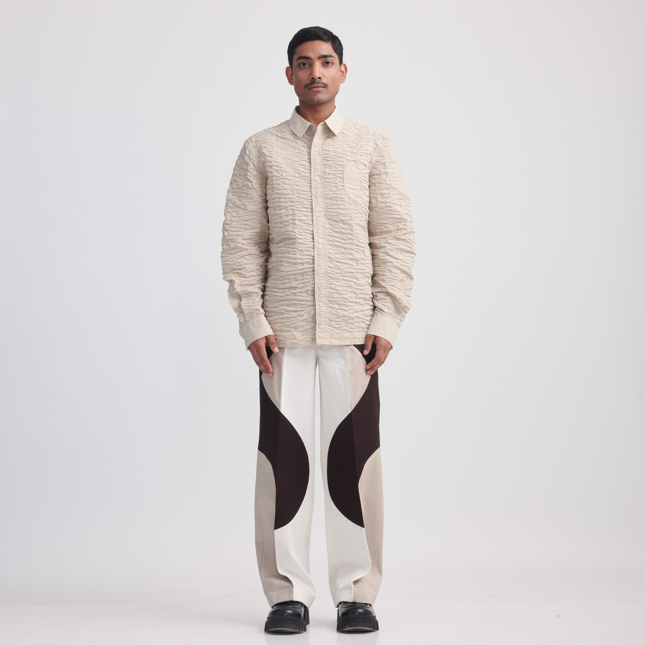 Border Panelled Trousers-BE