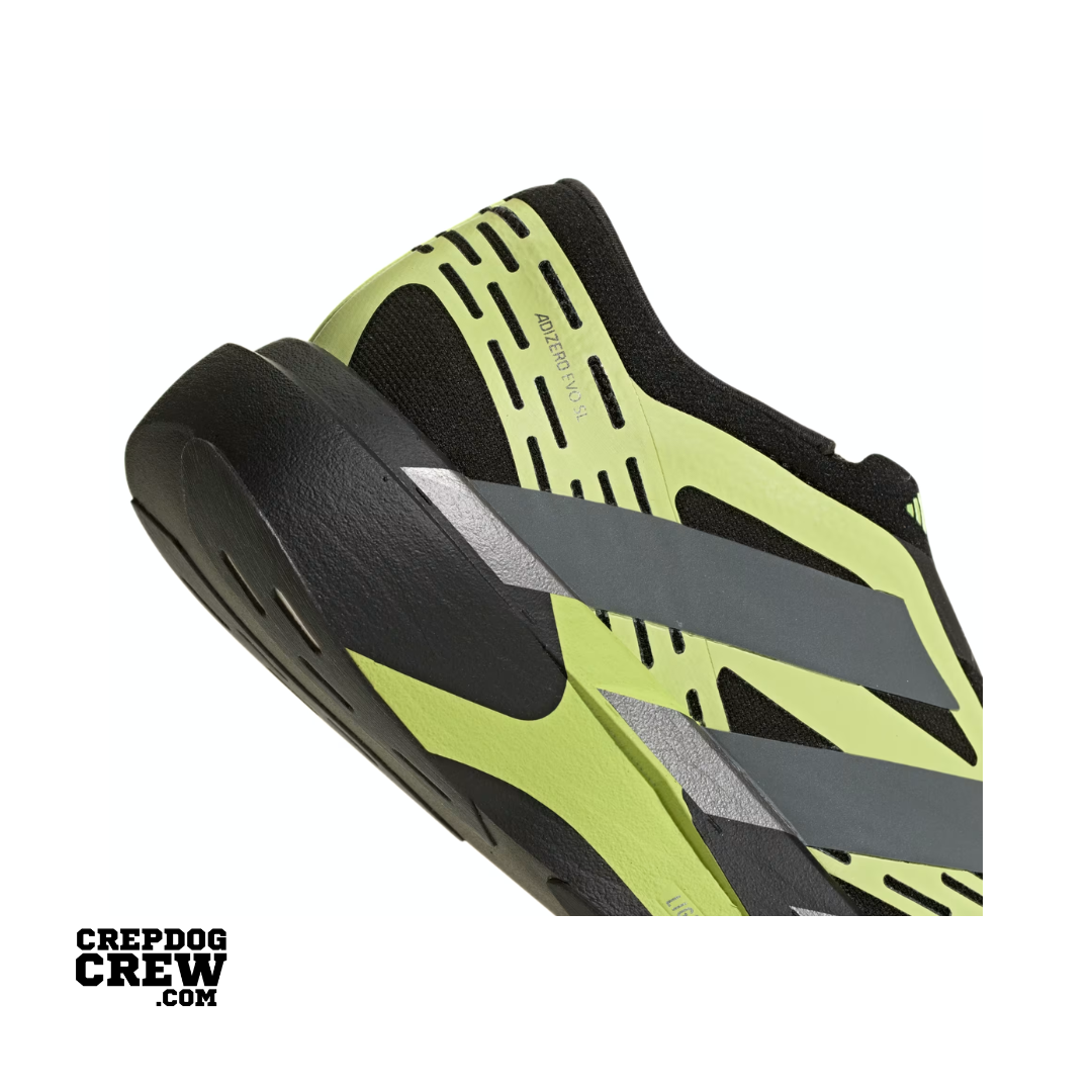 adidas Adizero Evo SL Laceless Core Black Iron Metallic Frozen Lemon