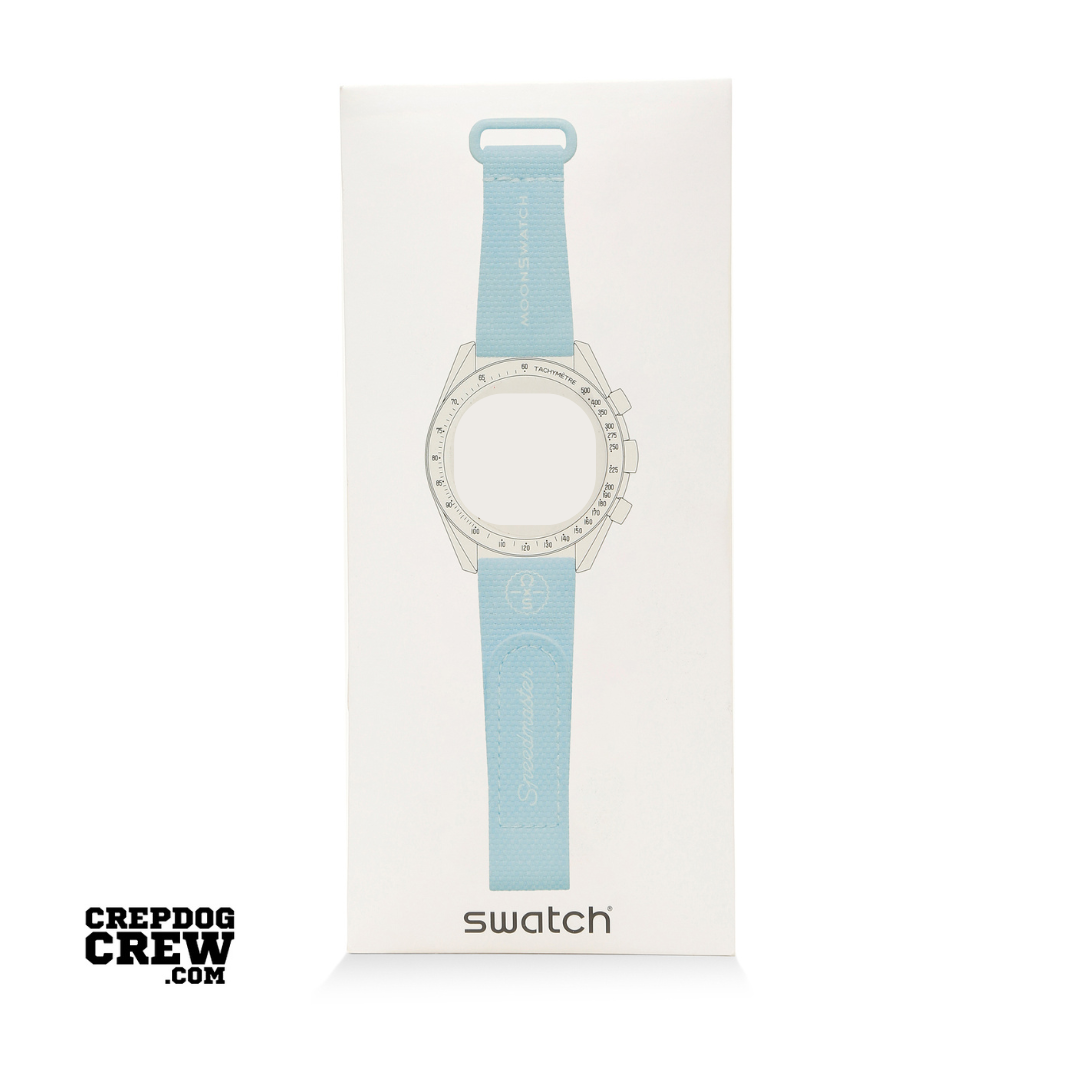 Swatch x Omega Bioceramic Moonswatch Light Blue White Straps