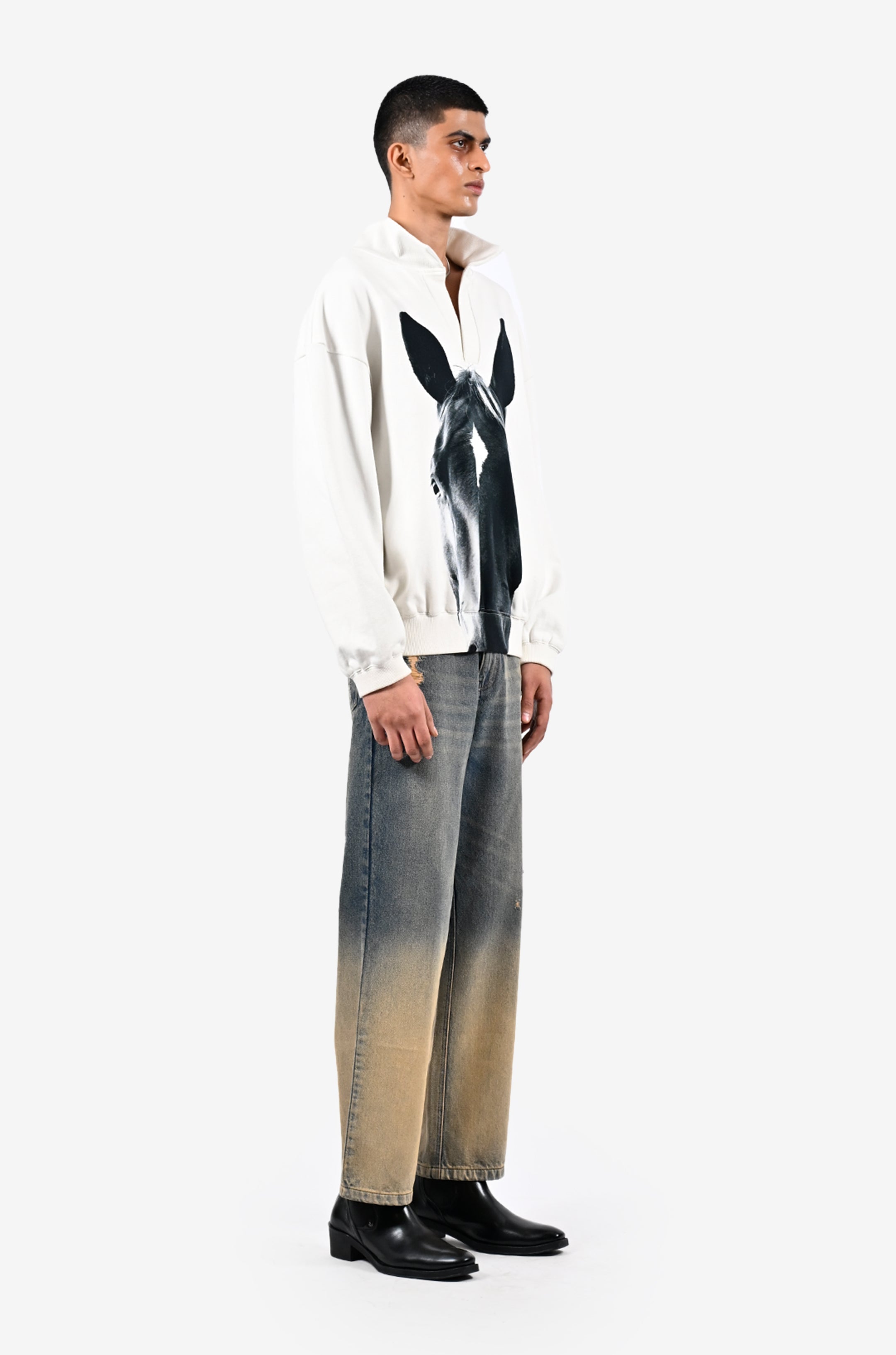 Horse printed sweatshirt - White