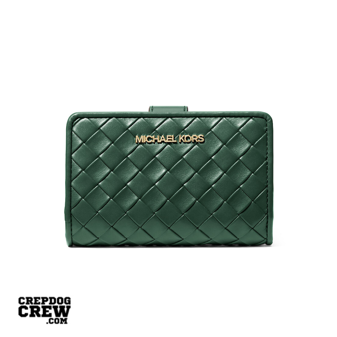 Michael Kors Jet Set Medium Woven Wallet MOSS