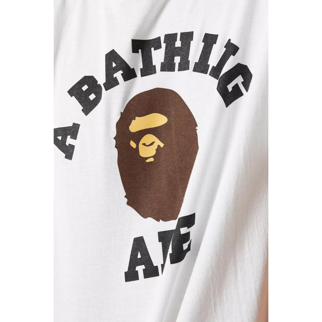 BATHING APE Logo College T-shirt White