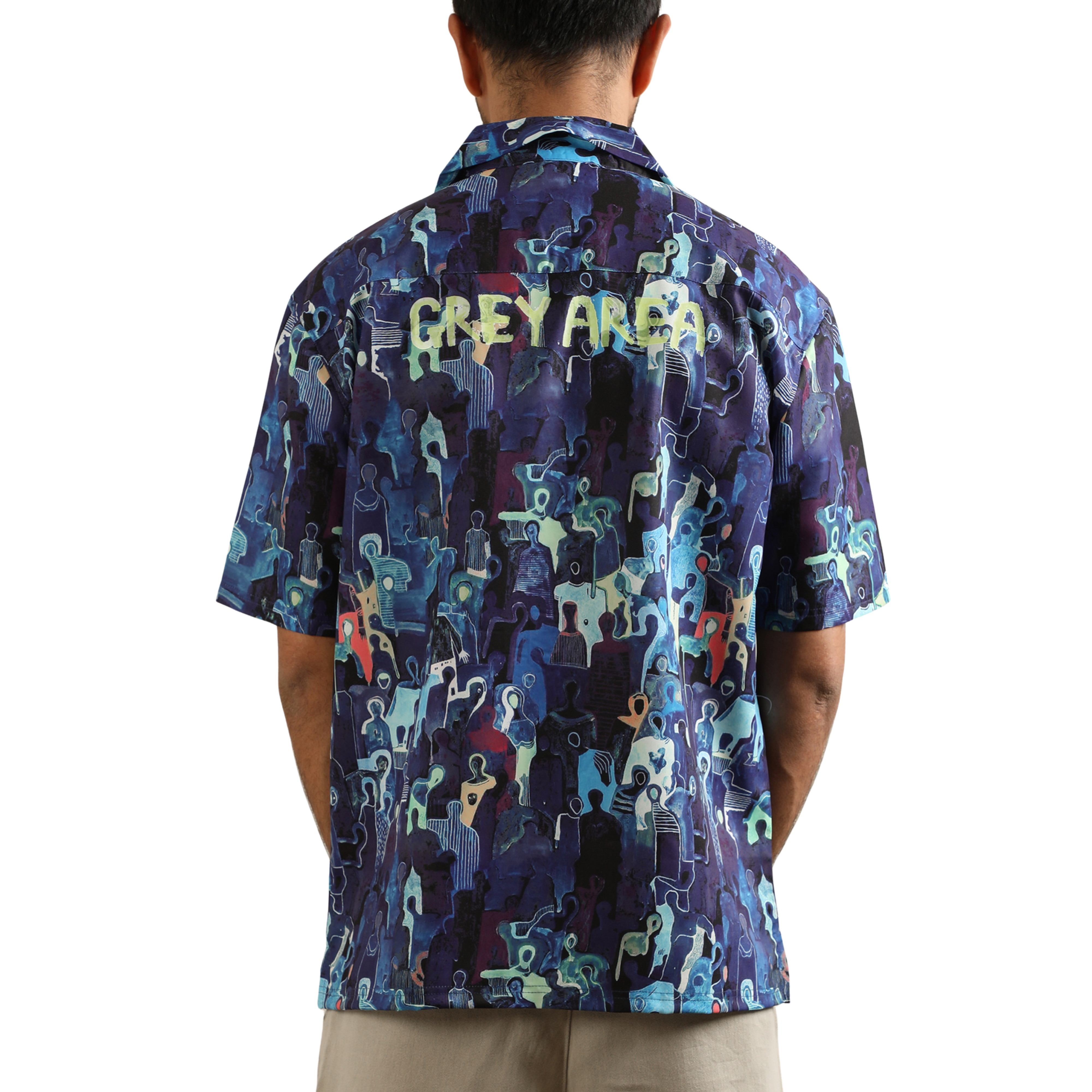 BLUE SPECTRUM CUBAN COLLAR SHIRT