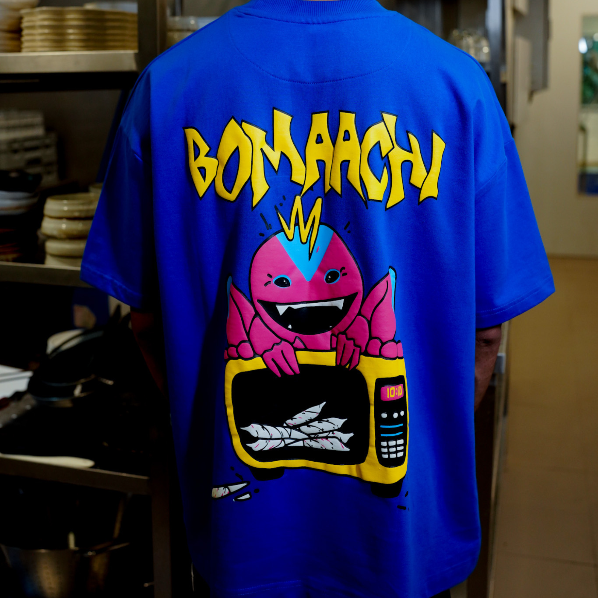 Microwaved Joints Printed Cobalt Blue T-shirt