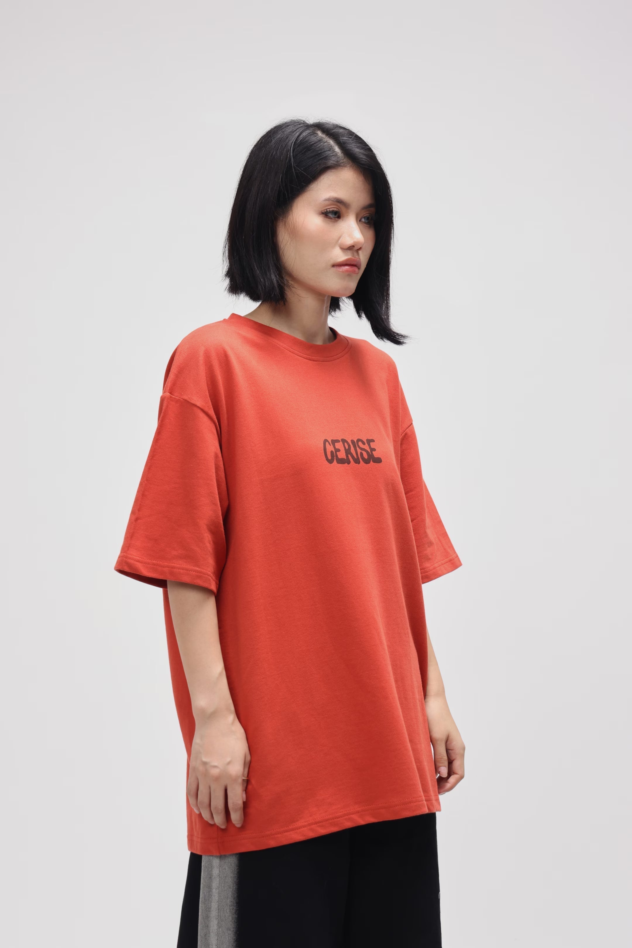 CERISE BURNT ORANGE I WAS BLIND OVERSIZED TEE