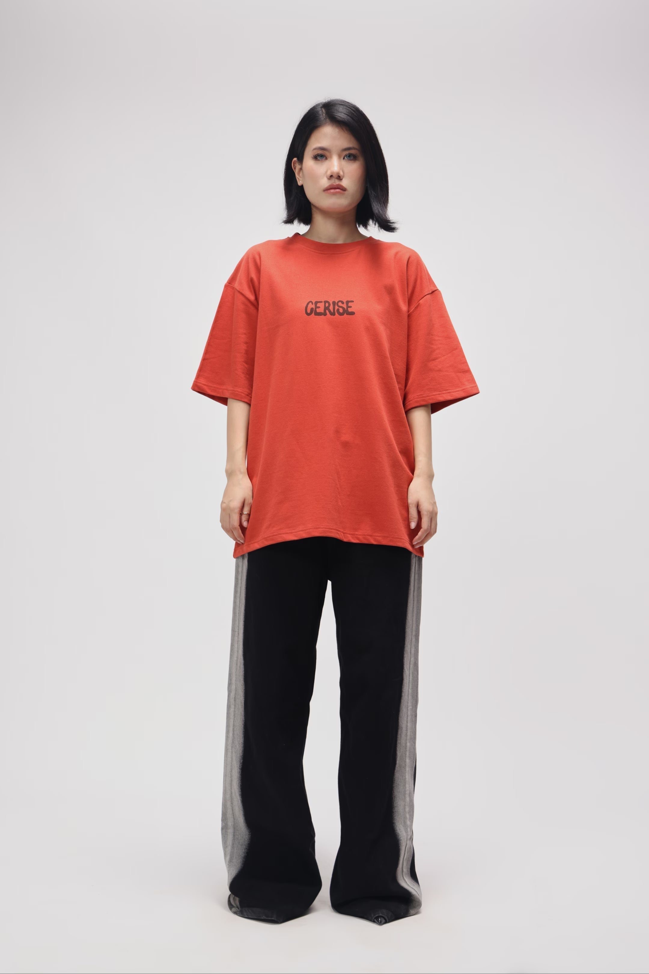 CERISE BURNT ORANGE I WAS BLIND OVERSIZED TEE