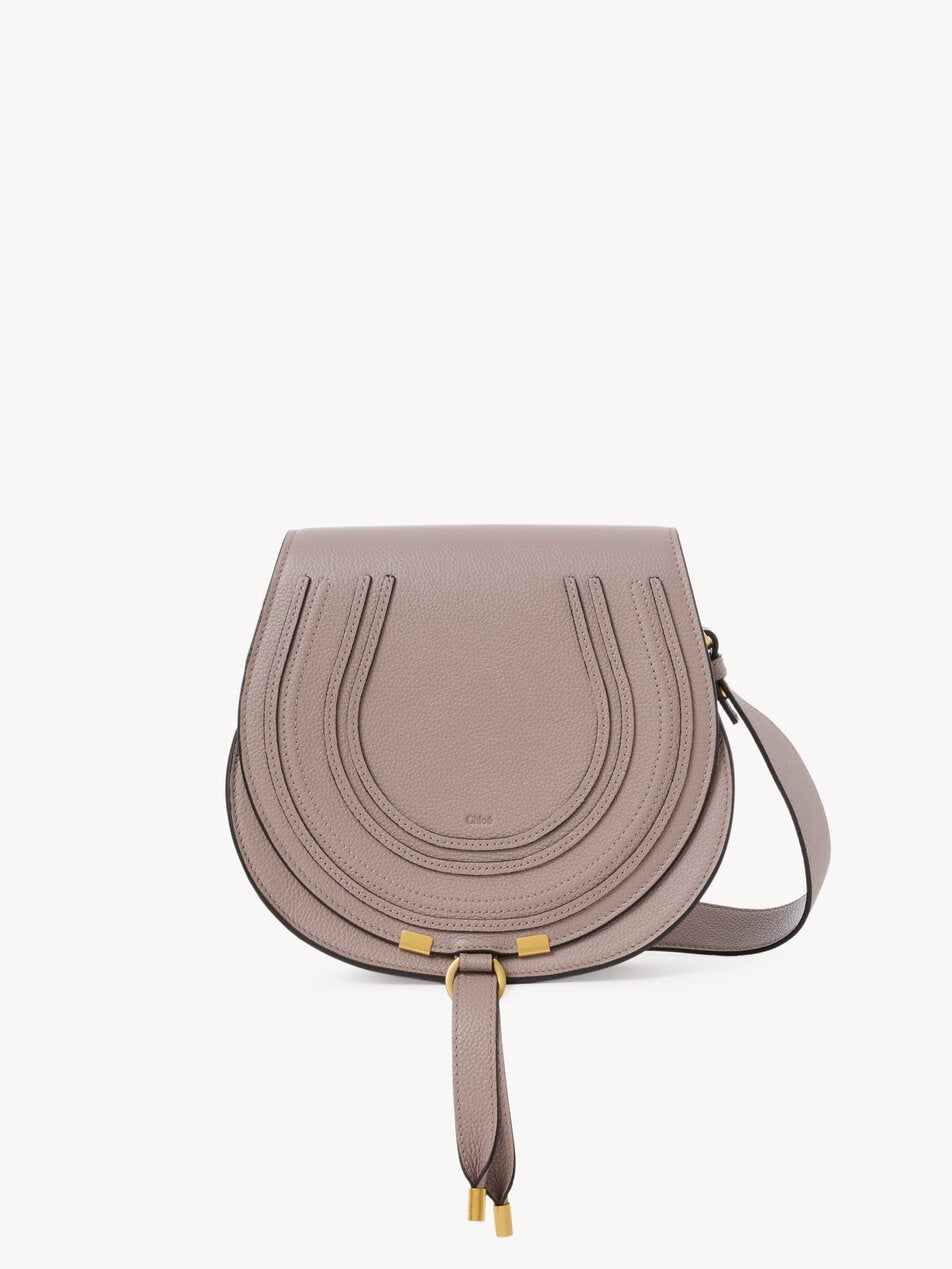 CHLOE Marcie saddle bag in grained leather Twilight Purple