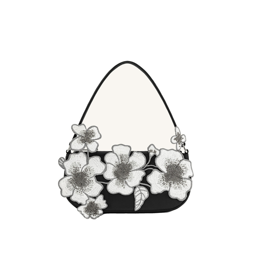 JW PEI Leona Bead Embellished Shoulder Bag - Black