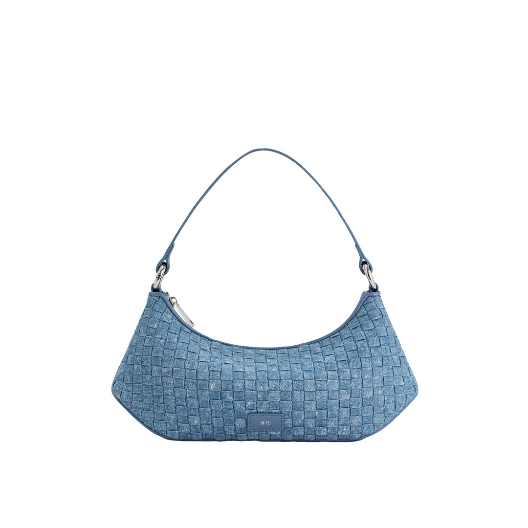 JW PEI Lily Shoulder Bag - Blue Denim Weave