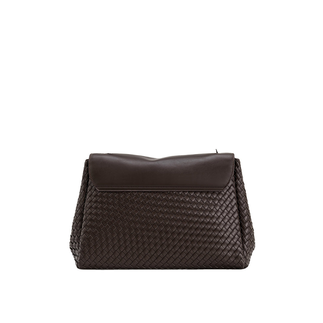 JW PEI Hilary Woven Shoulder Bag - Dark Brown