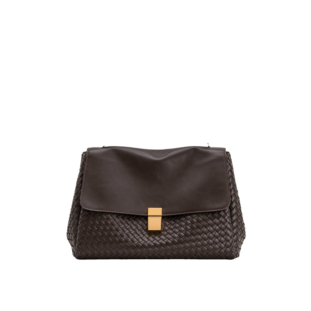 JW PEI Hilary Woven Shoulder Bag - Dark Brown