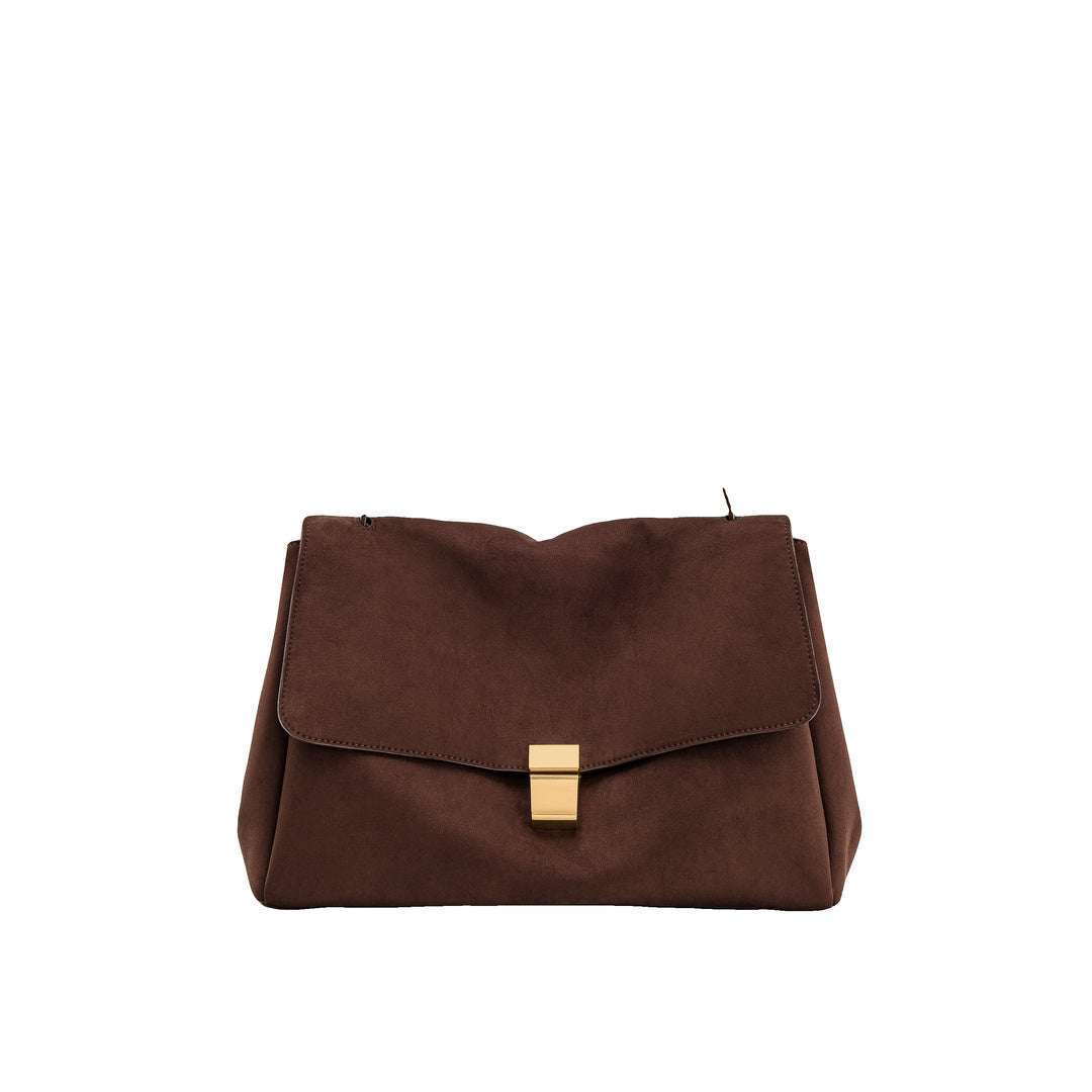 JW PEI Hilary Faux Suede Shoulder Bag - Dark Brown