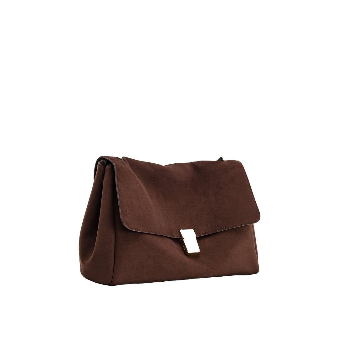 JW PEI Hilary Faux Suede Shoulder Bag - Dark Brown