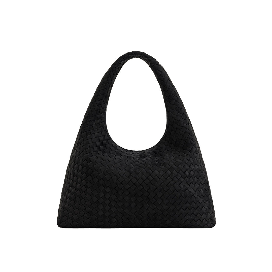 JW PEI Laura Faux Suede Woven Shoulder Bag - Black