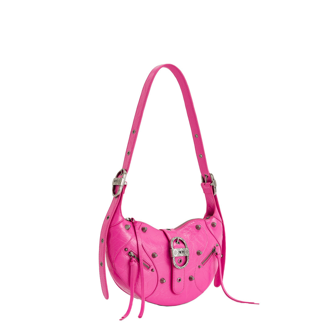 JW PEI Tessa Crushed Shoulder Bag - Bright Pink
