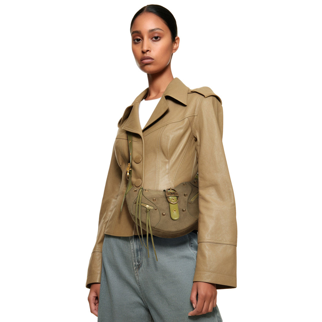 JW PEI Tessa Suede Shoulder Bag - Dark Olive