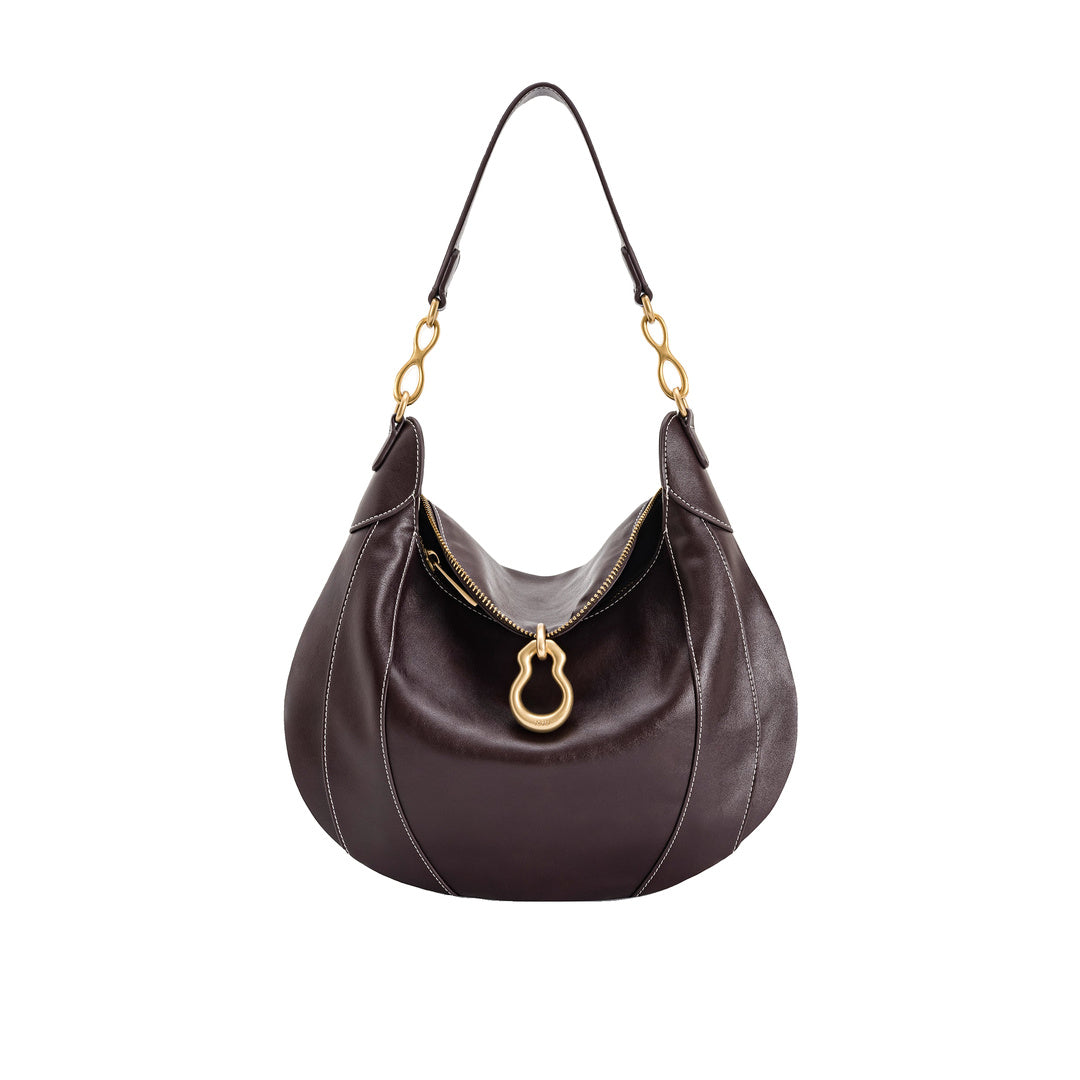 JW PEI Daria Metal Pendant Embellished Shoulder Bag - Dark Brown