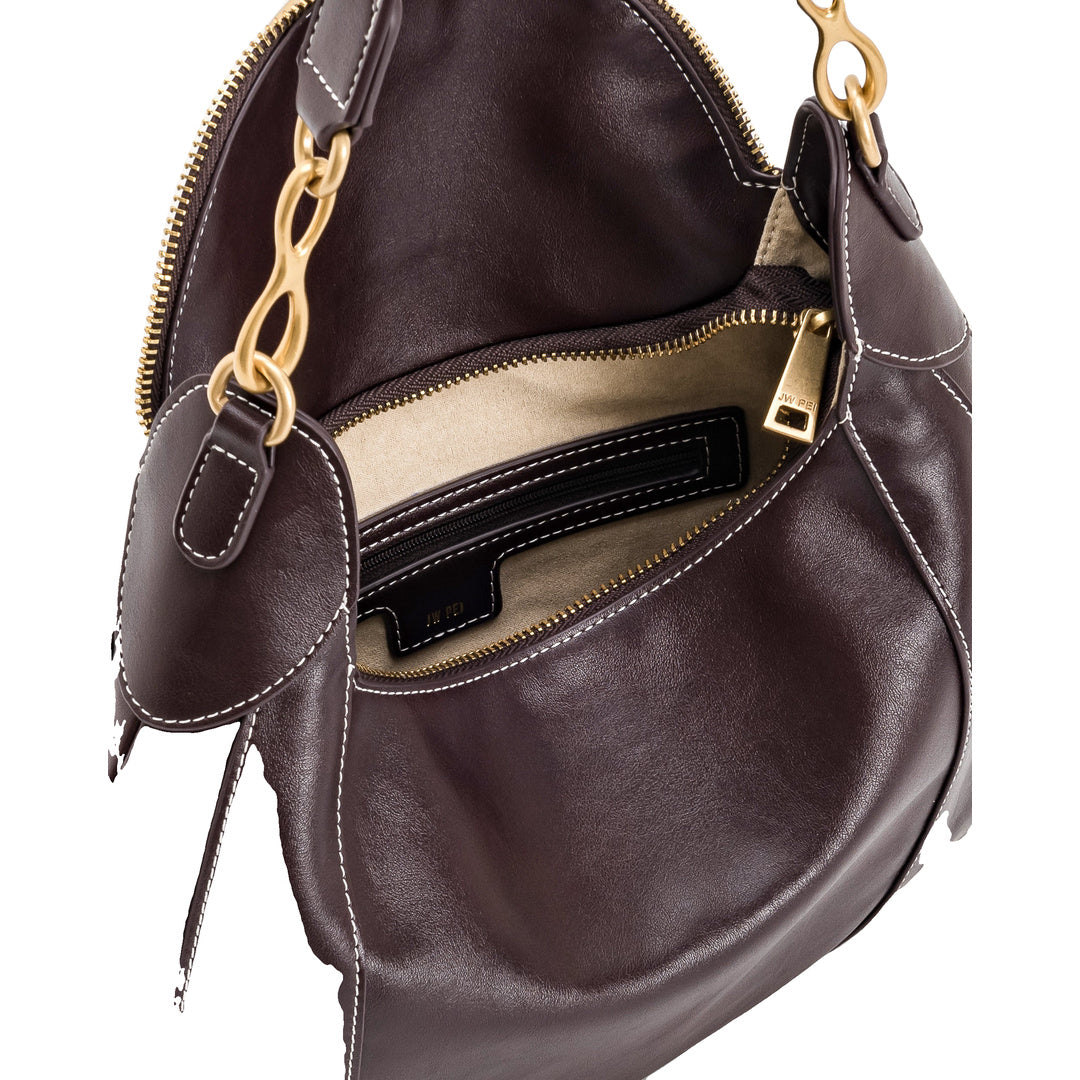 JW PEI Daria Metal Pendant Embellished Shoulder Bag - Dark Brown