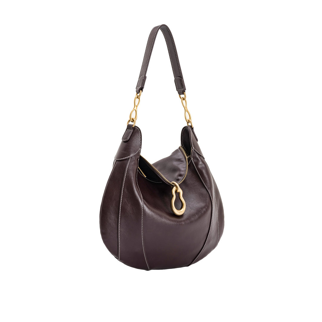 JW PEI Daria Metal Pendant Embellished Shoulder Bag - Dark Brown