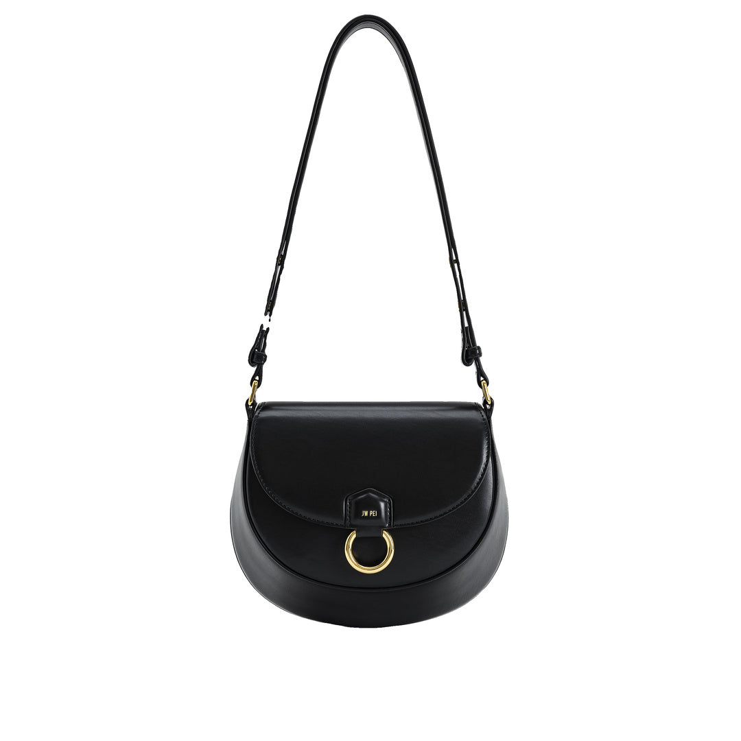 JW PEI Diana Ring Flap Saddle Bag - Black
