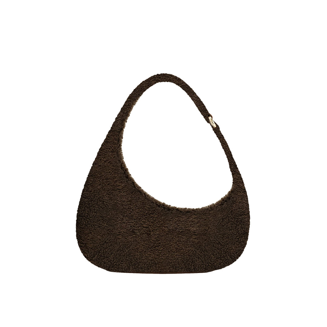 JW PEI Harlee Faux Fur Shoulder Bag - Dark Brown