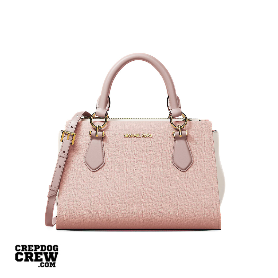 Michael Kors Marilyn Small Color-Block Saffiano Leather Messenger Bag PWD BLSH MLT