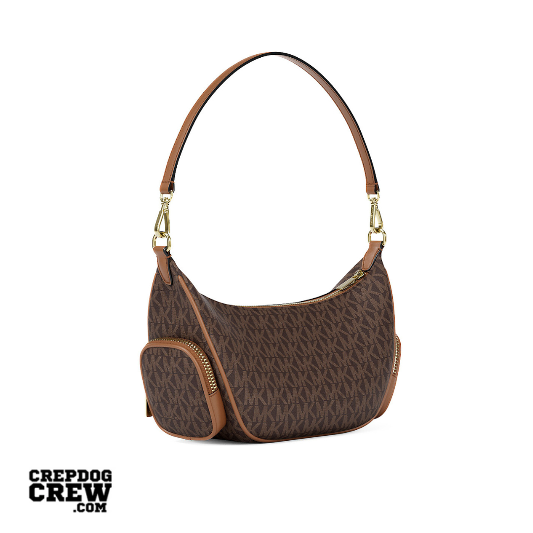 Michael Kors Merritt Small Signature Logo Convertible Shoulder Bag BROWN