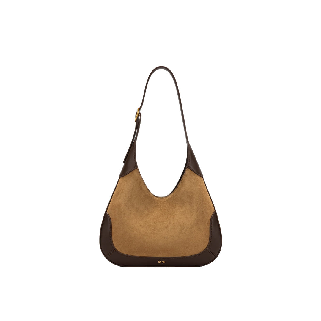 JW PEI Willow Faux Suede Trim Hobo Bag - Brown