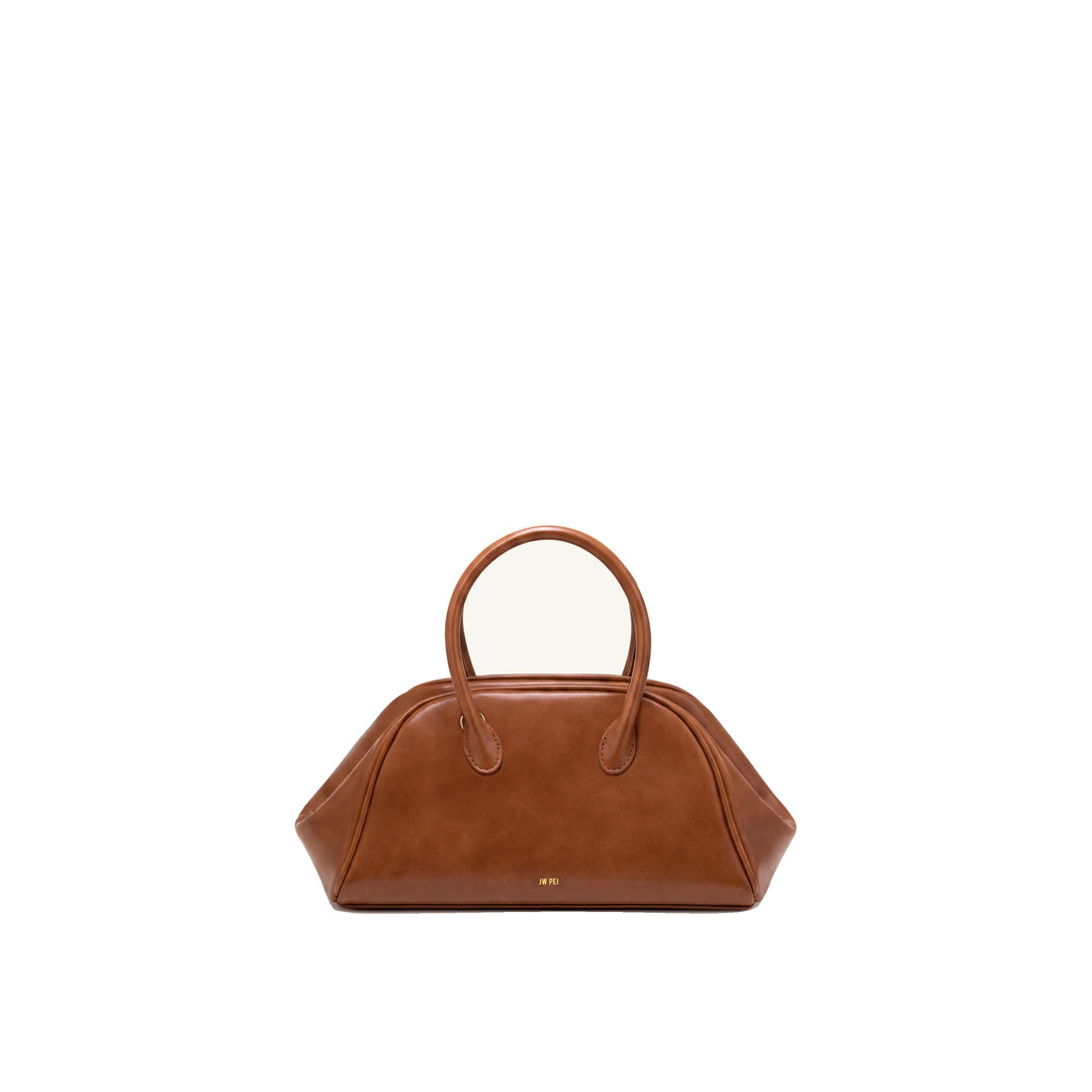 JW PEI Veda Vintage Finish Bowler Bag - Saddle Brown