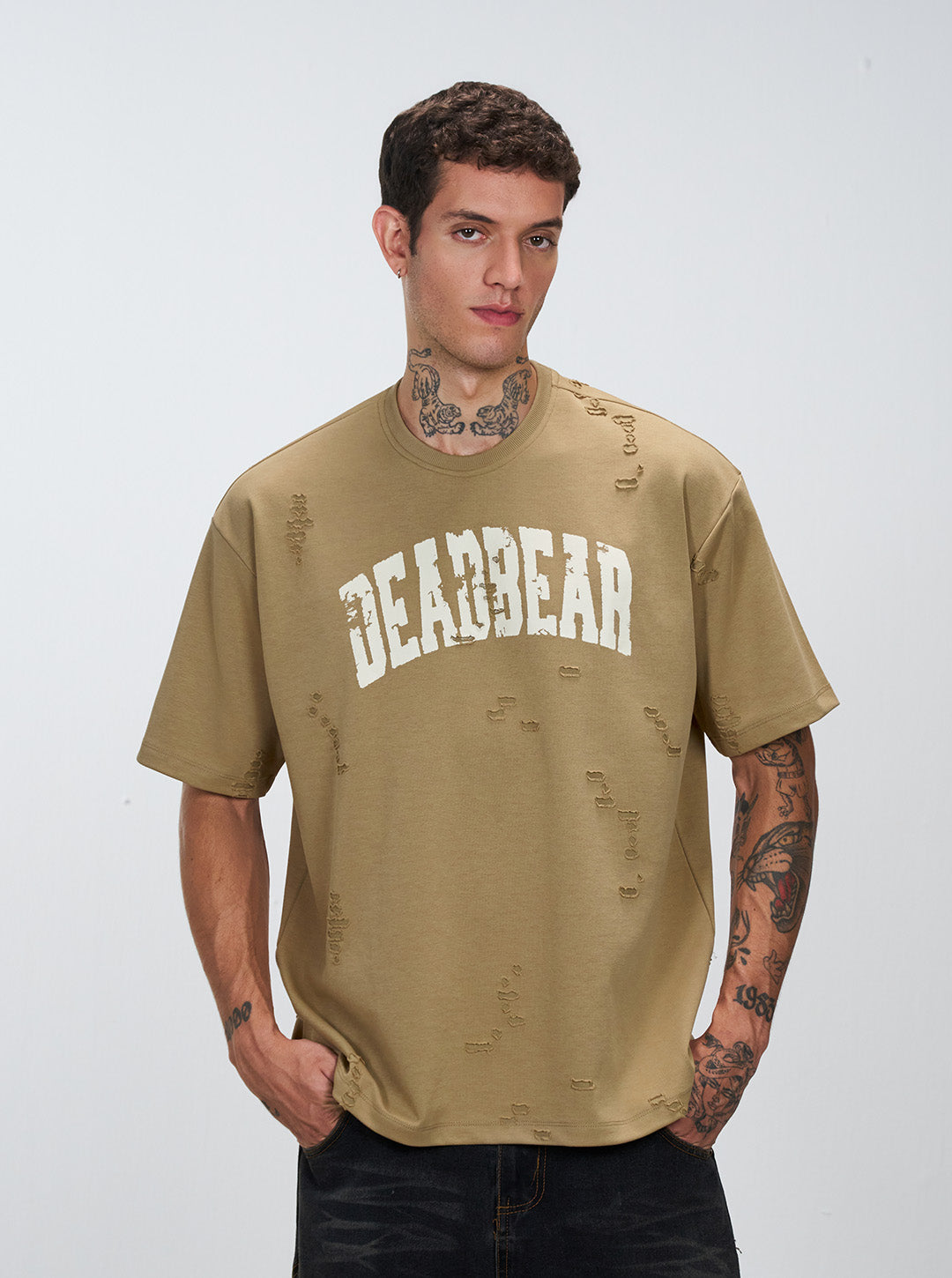 Distressed Brown Tee