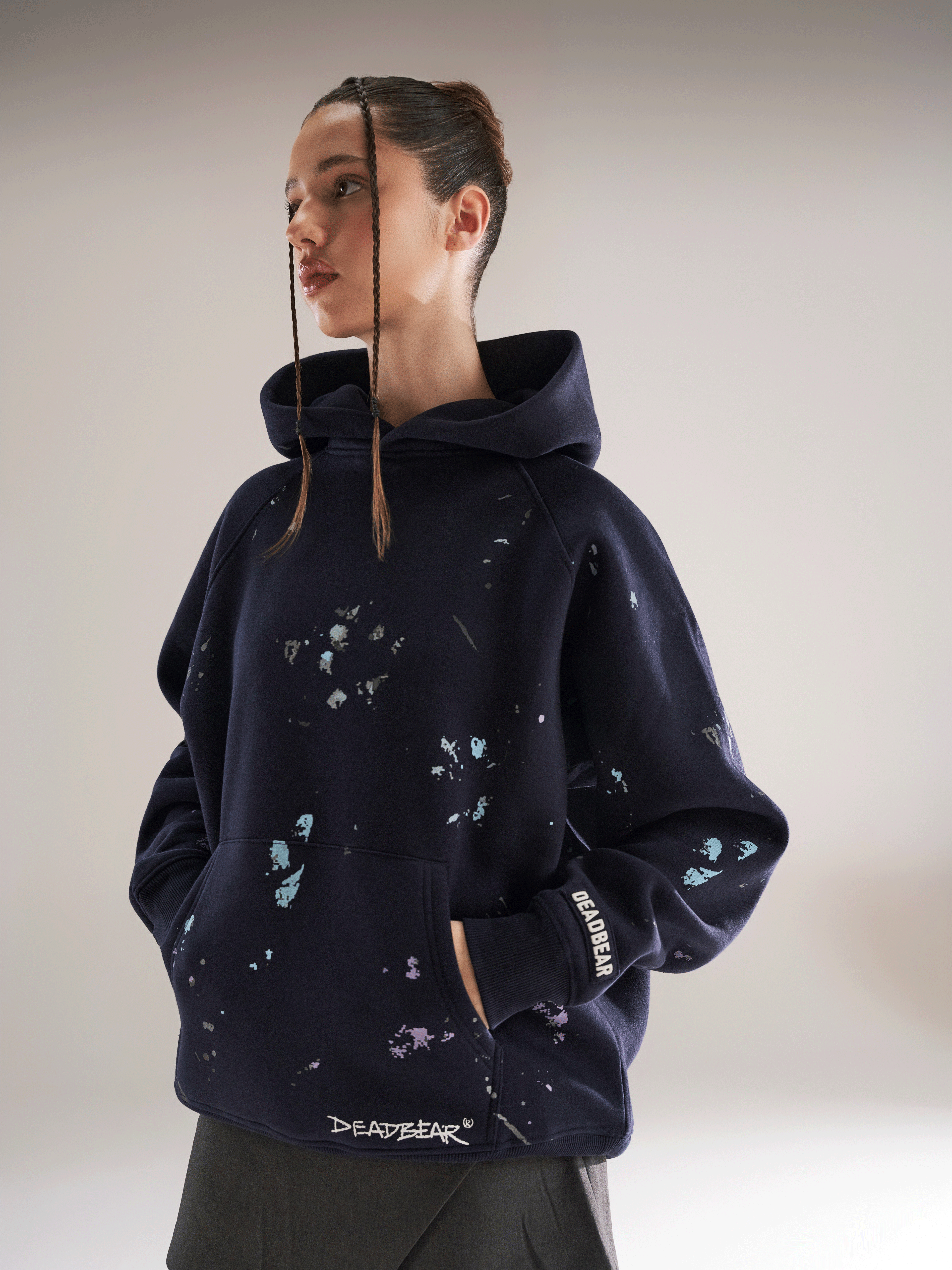 Grumpy Bear Hoodie Navy