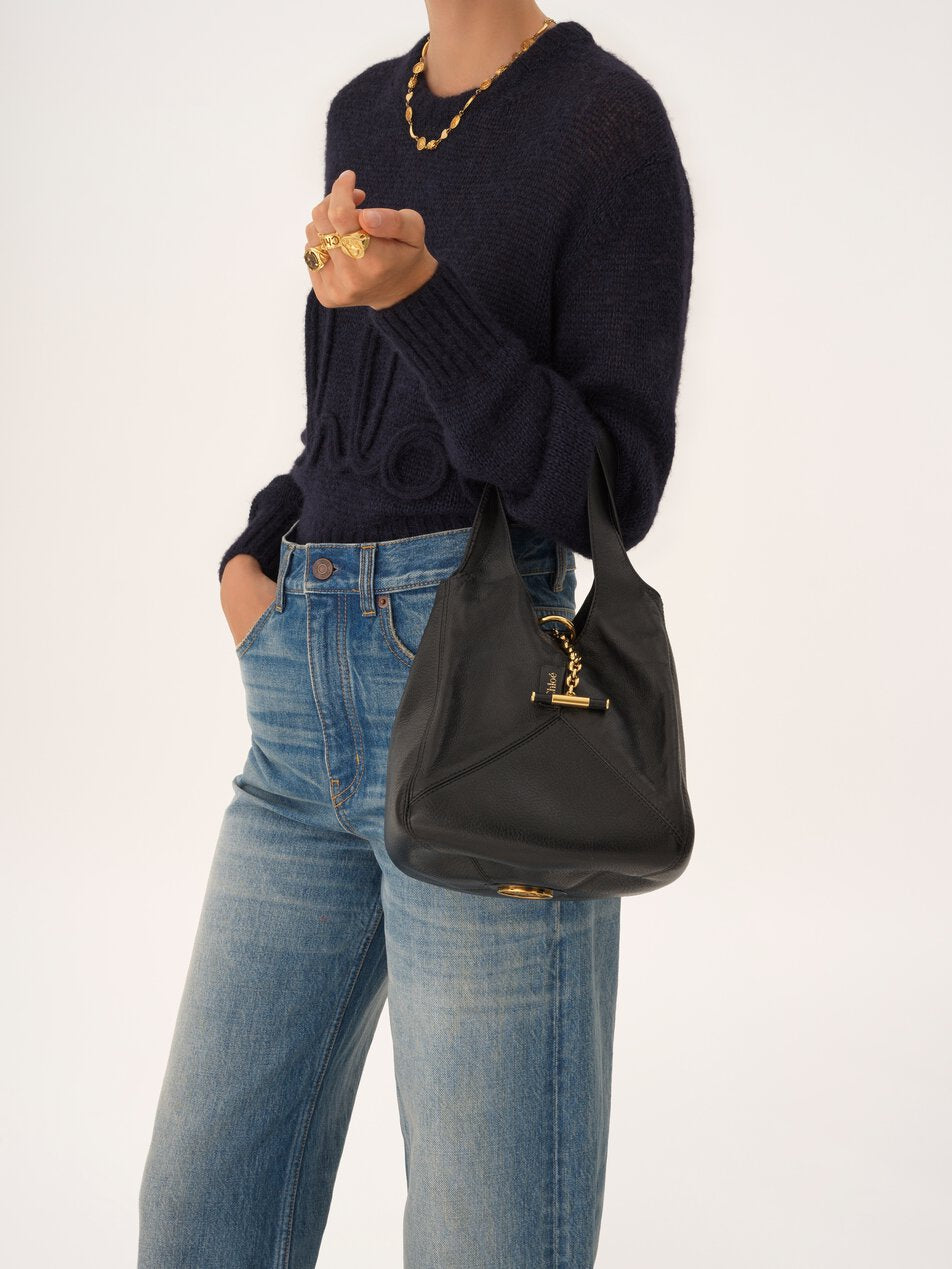 CHLOE Small Chloé Balloon bag in grained leather Black