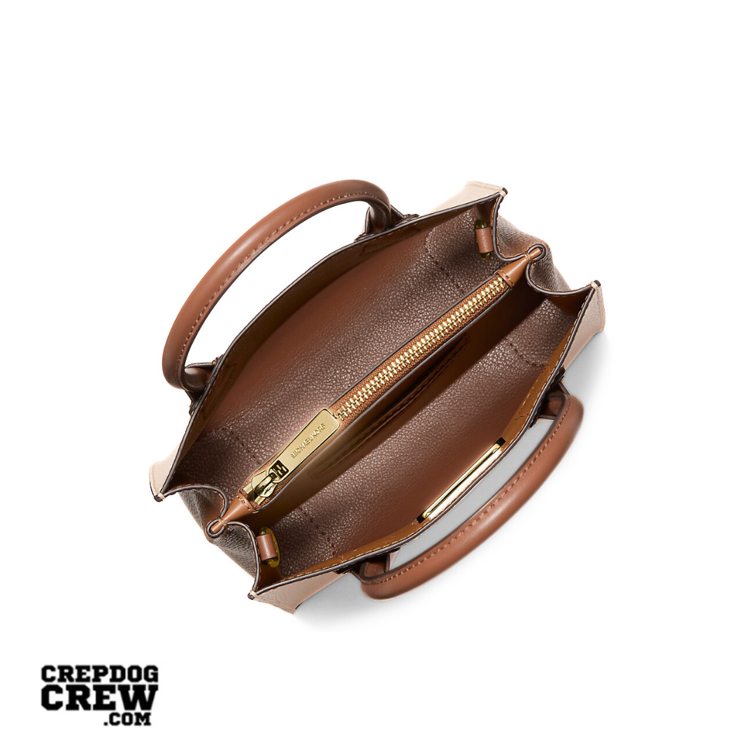 Michael Kors Mercer Medium Two-Tone Pebbled Leather Crossbody Bag LUGGAGE