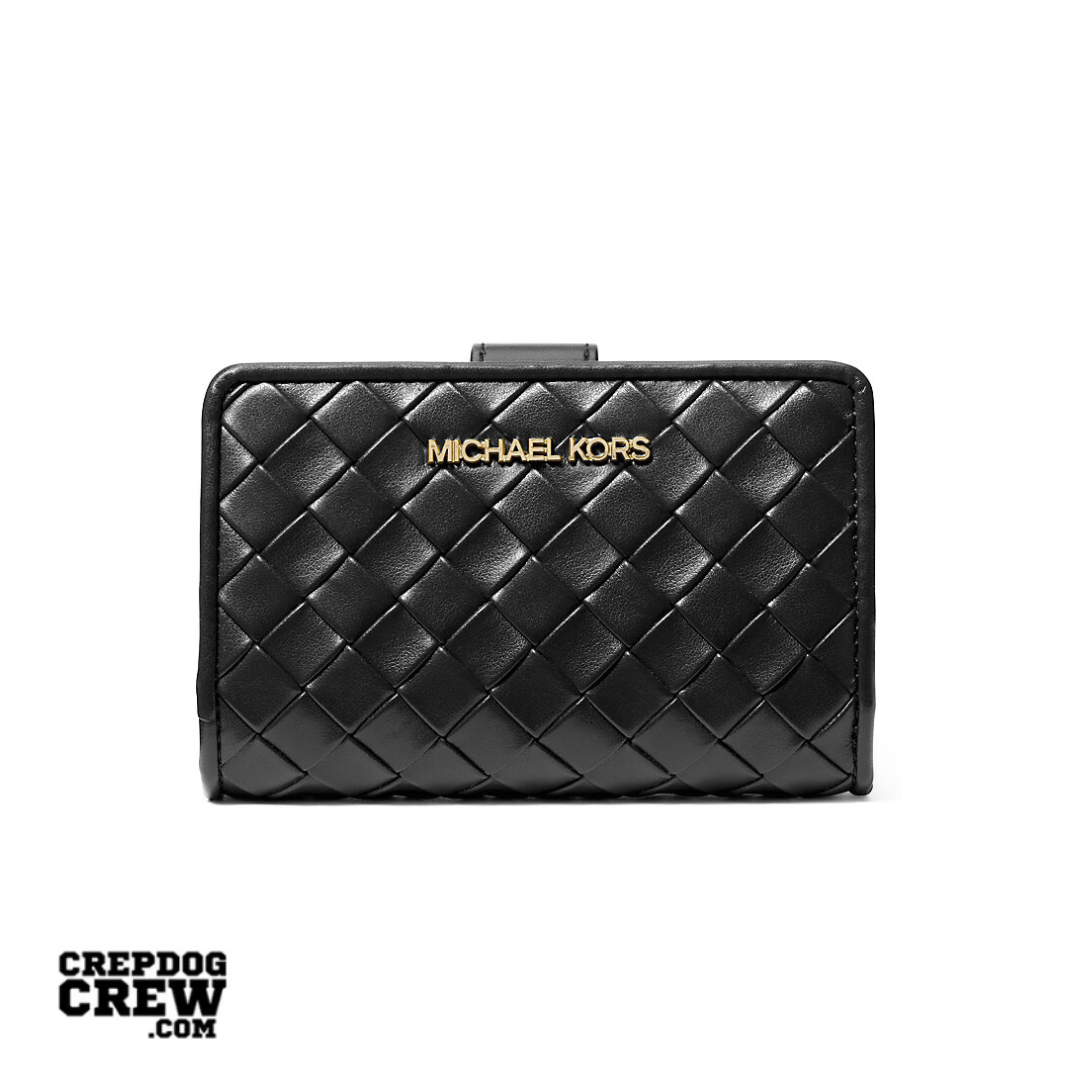 Michael Kors Jet Set Medium Woven Wallet BLACK