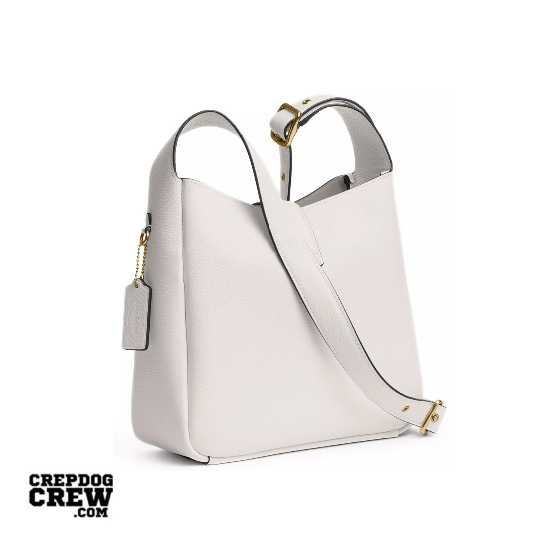 COACH Hadley Convertible Crossbody Bag pebbled leather Gold Chalk