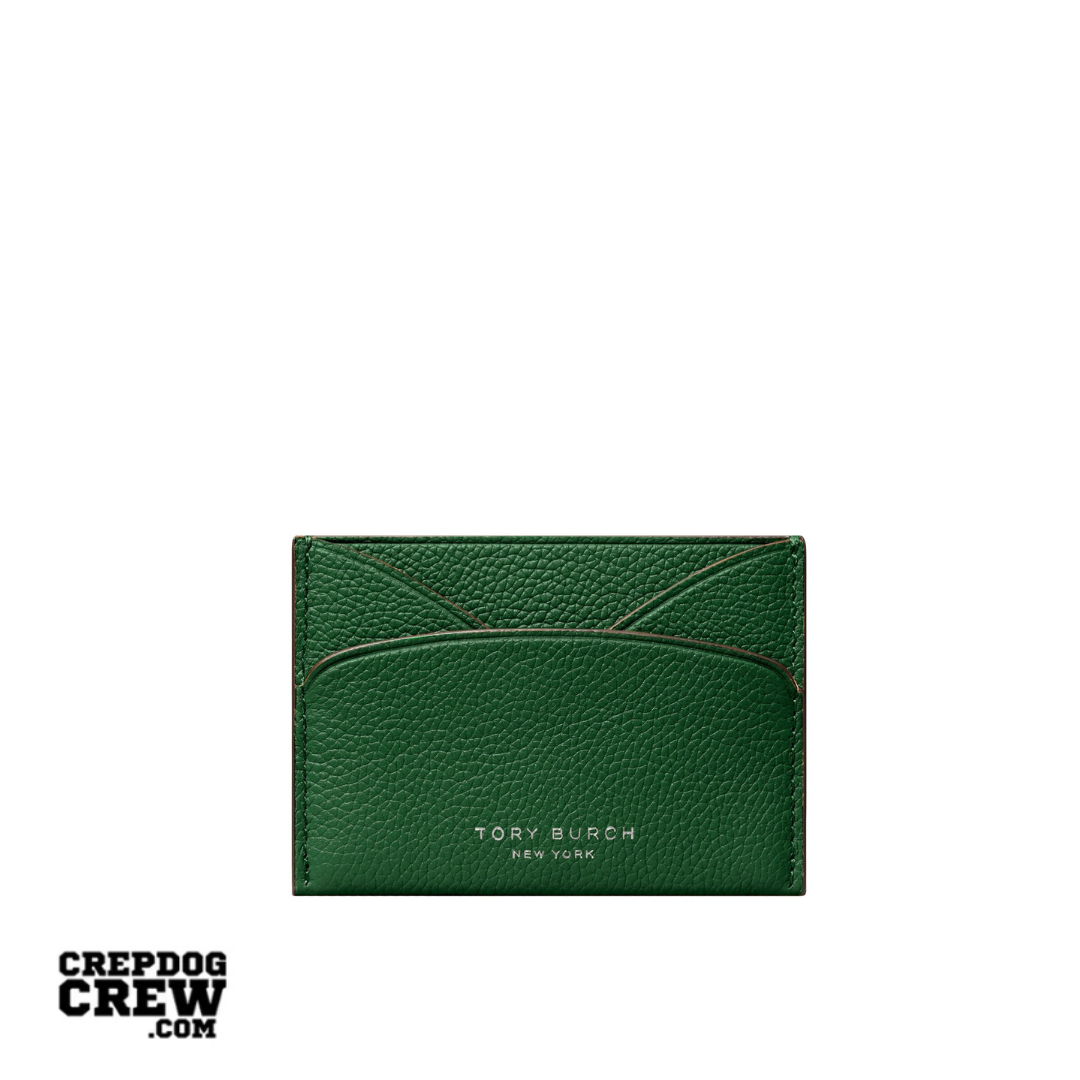 TORY BURCH ROMY FLAT CARD CASE dark kale