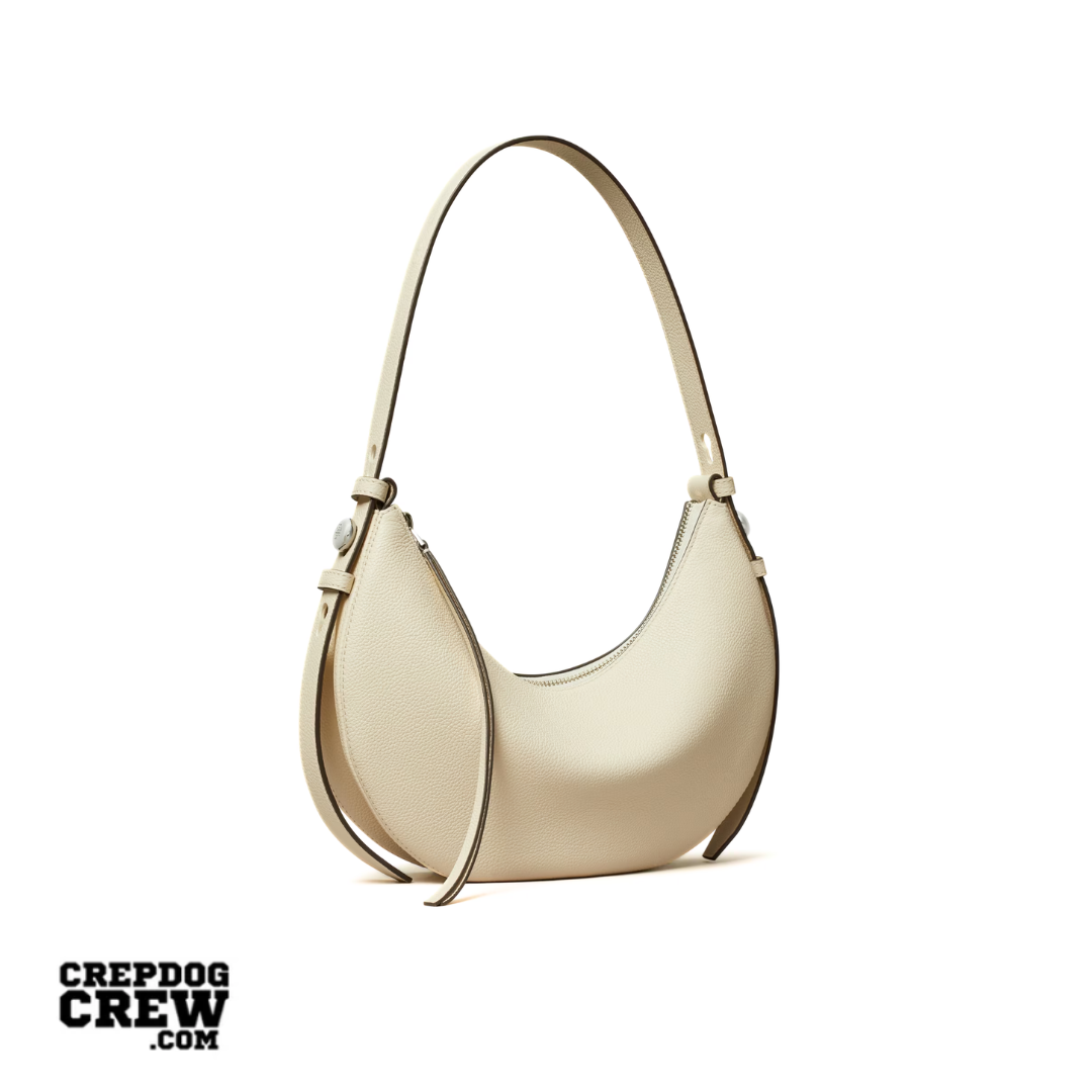 TORY BURCH ROMY HALF MOON BAG light cream