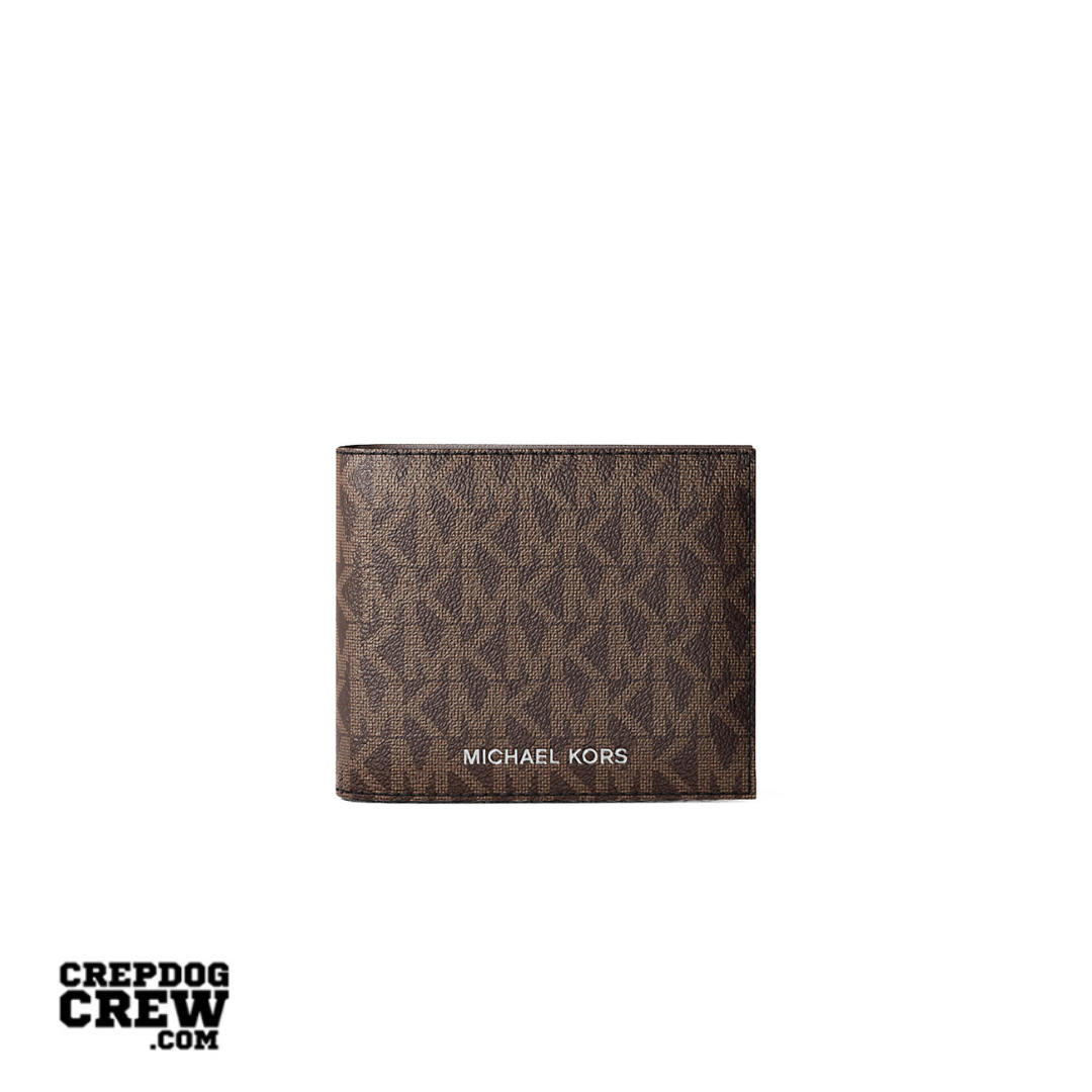 Michael Kors Cooper Logo Billfold Wallet With Coin Pouch BROWN BLACK