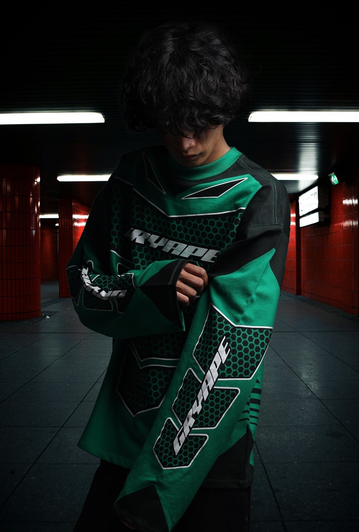 GRYAPE MOTOCROSS JERSEY GREEN T-SHIRT