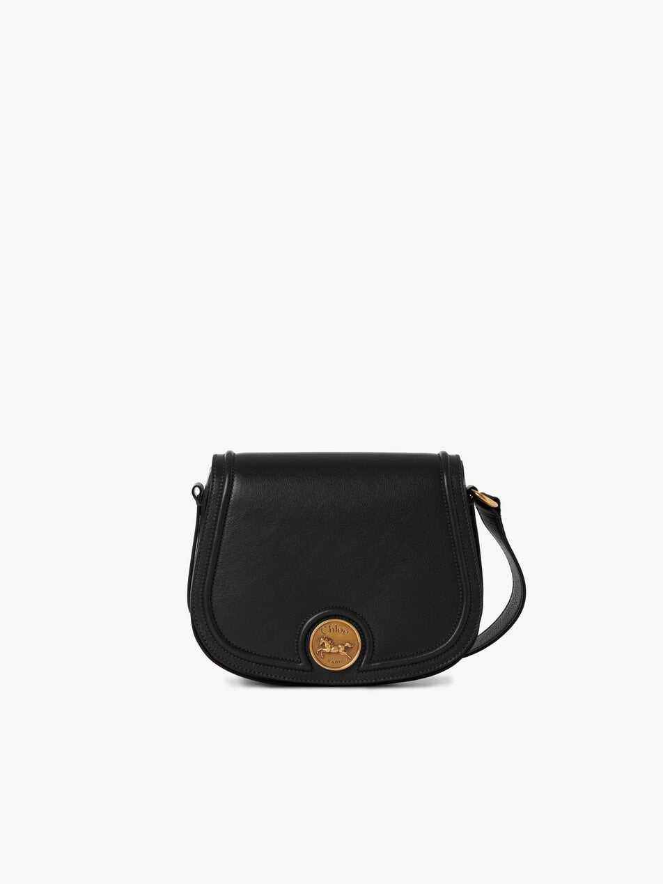 CHLOE Horse Medal saddle bag in grained leather Black
