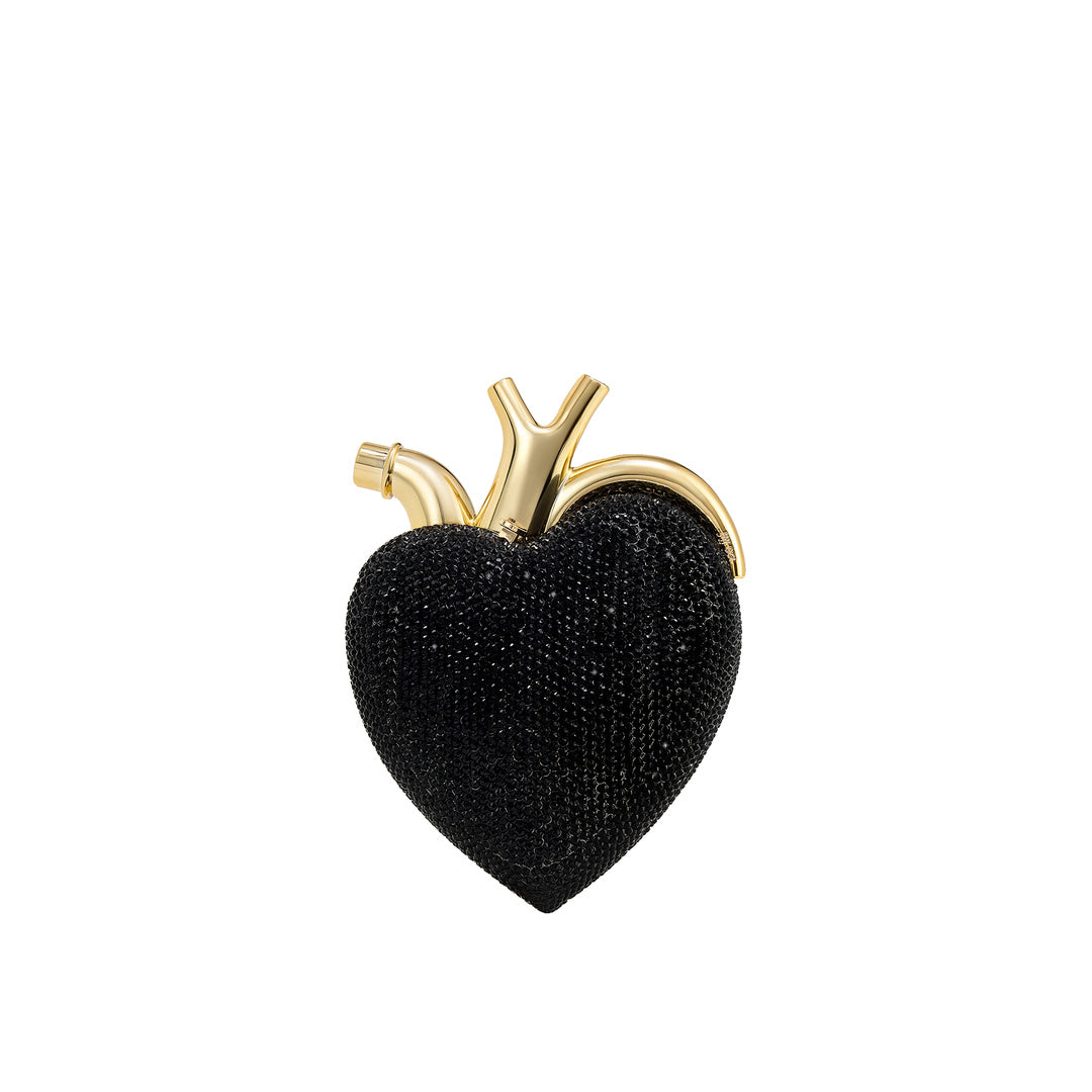 JW PEI Maren Artificial Crystal Heart Shaped Bag - Black Gold
