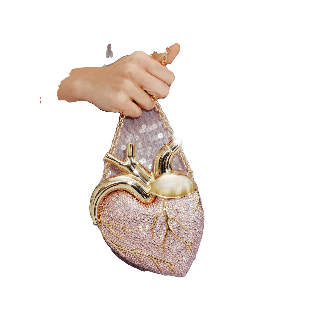 JW PEI Maren Artificial Crystal Heart Shaped Bag - Pink