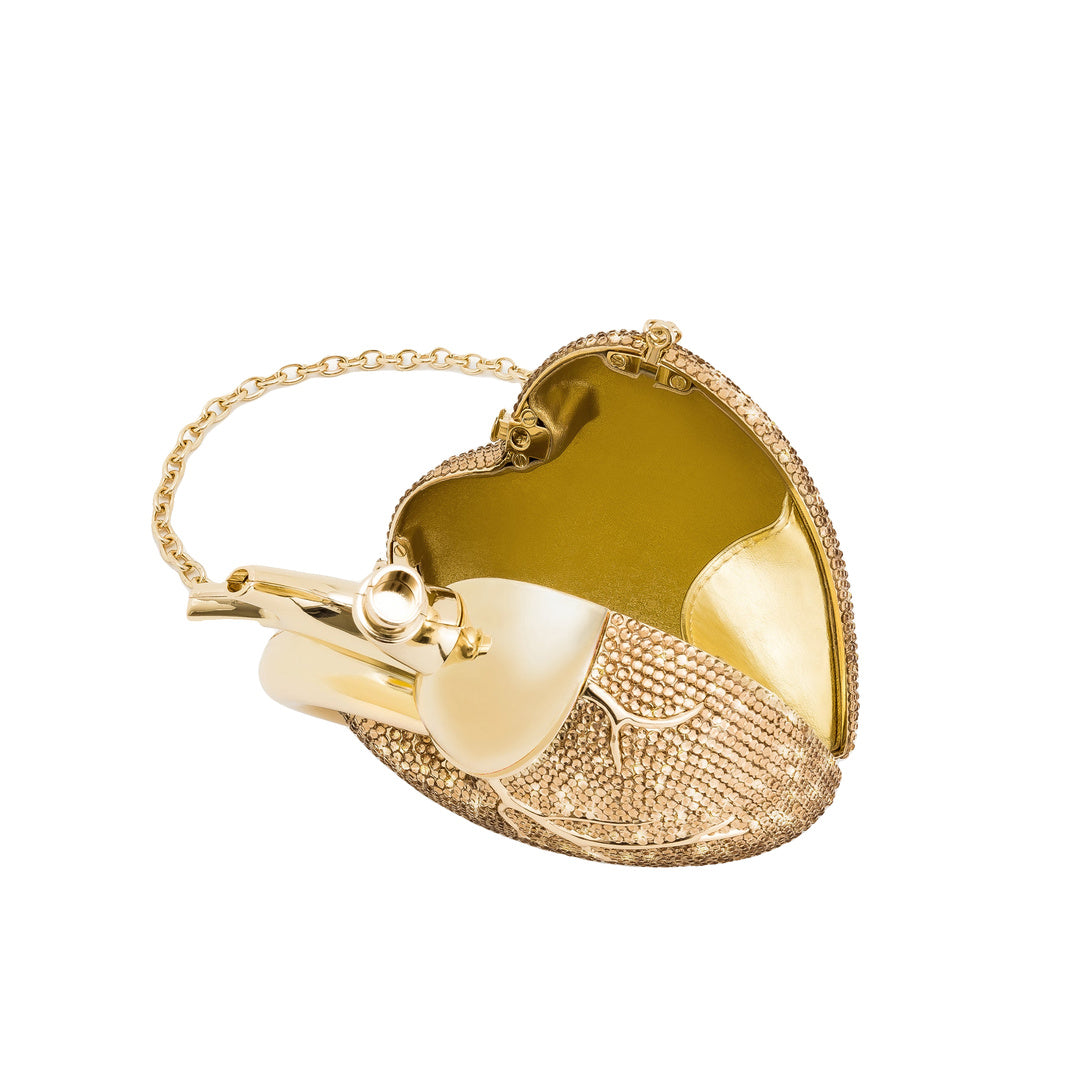 JW PEI Maren Artificial Crystal Heart Shaped Bag - Gold