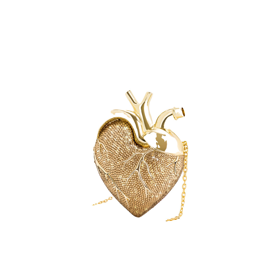 JW PEI Maren Artificial Crystal Heart Shaped Bag - Gold
