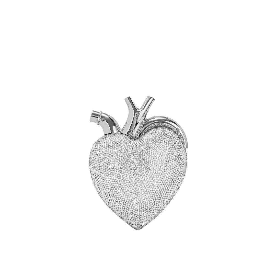 JW PEI Maren Artificial Crystal Heart Shaped Bag - Silver