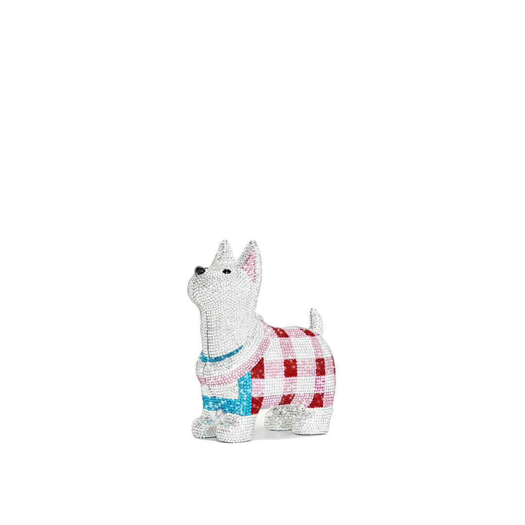 JW PEI Eden Puppy Shape Faux Crystal Clutch - White