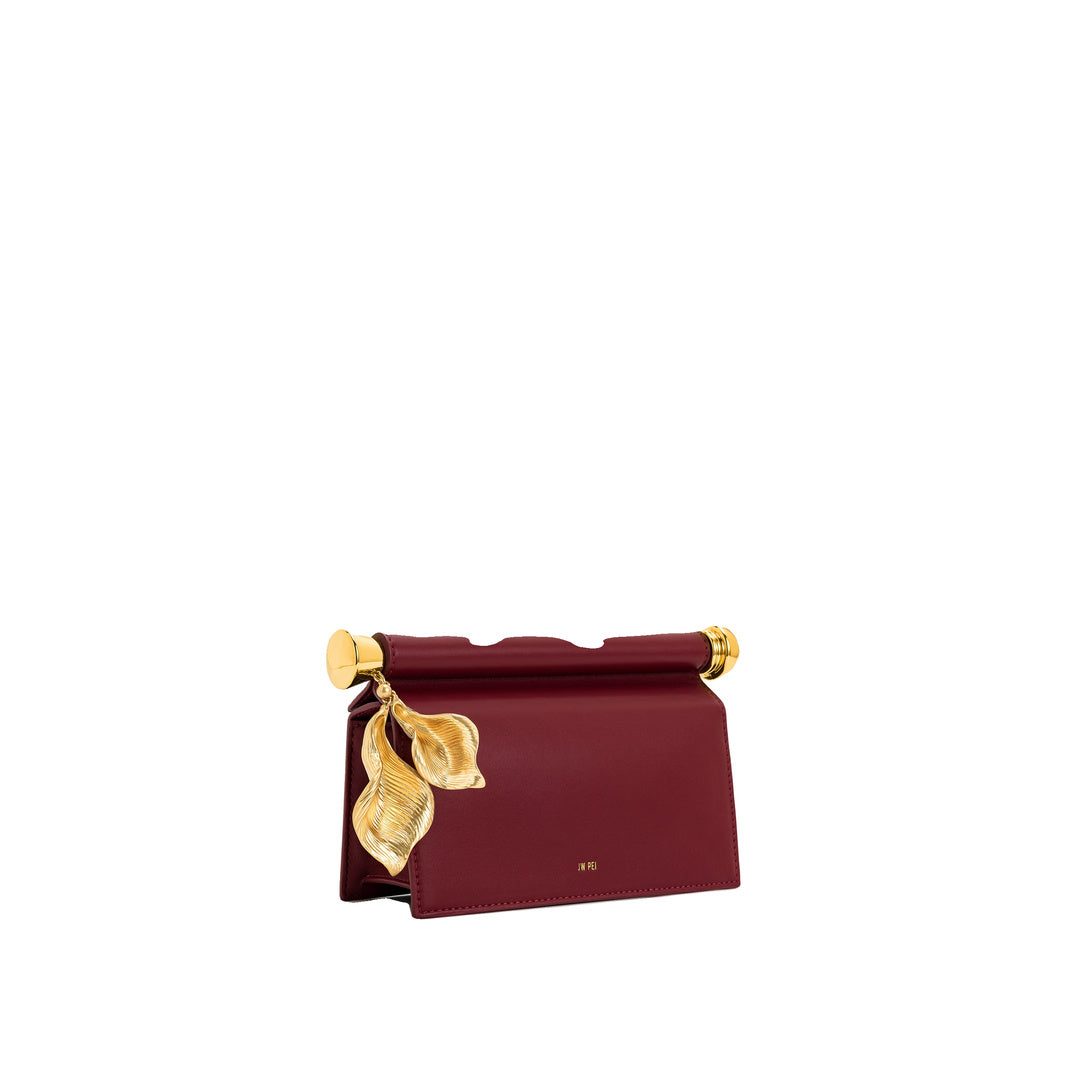 JW PEI Holly Metal Pendant Embellished Clutch - Claret