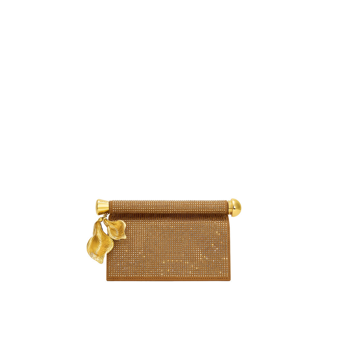 JW PEI Holly Artificial Crystal Metal Pendant Embellished Clutch - Champagne