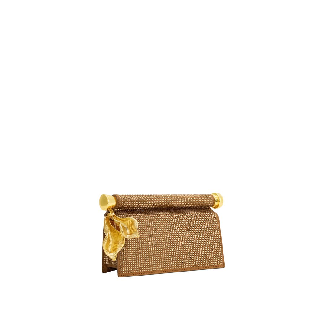 JW PEI Holly Artificial Crystal Metal Pendant Embellished Clutch - Champagne